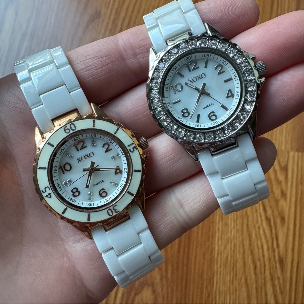 XOXO White Ceramic Watches Rose Gold Silver